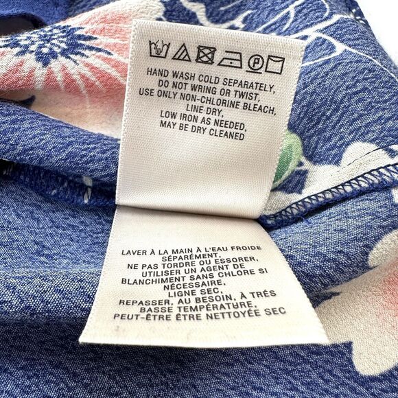 Anthropologie Maeve Floral Cut-out Blouse Top Size 0 Blue Pink - Picture 9 of 9